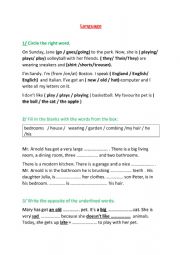 English Worksheet: Language Revision  Tunisian 6TH FORM 