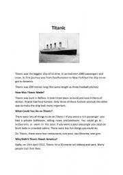 English Worksheet: Titanic