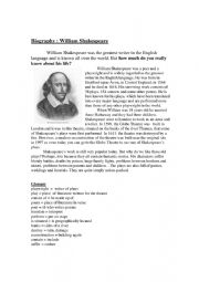 Biography of William Shakespeare