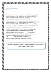 English Worksheet: Mary did you know