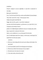 English Worksheet: reading James and Giant peach vocabulary chapter2 