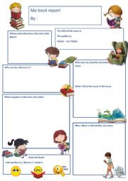 English Worksheet: Book report for 10-12 years old 1st layout