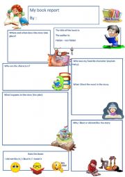 English Worksheet: Book report for 10-12 years old 2nd layout