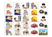 English Worksheet: Daily routine flash cards