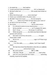 English Worksheet: phrasal verbs