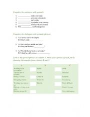 English Worksheet: Gerund phrases