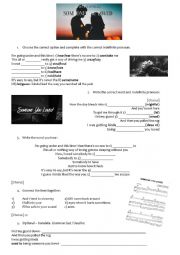 English Worksheet: PRACTICE SIMPLE PAST with the song: SOMEONE YOU LOVED