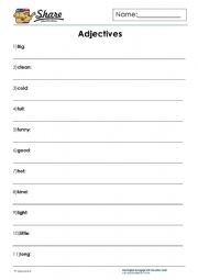 English Worksheet: Adjectives