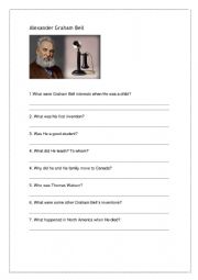 English Worksheet: Alexander Graham Bell 