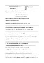 English Worksheet: Mid term test for 3rd form students