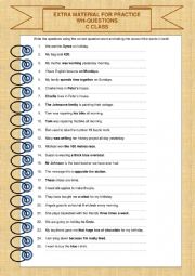 English Worksheet: wh-questions