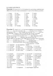 English worksheet: unit 1 - worksheet