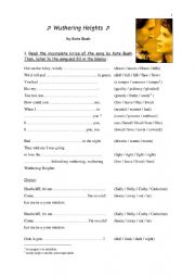 English Worksheet: Wuthering Heights lyrics