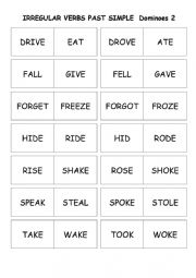 English Worksheet: IRREGULAR VERBS PAST SIMPLE DOMINOES PART 2