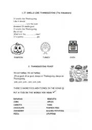 English Worksheet: SONG: IT SMELLS LIKE THANKSGIVING