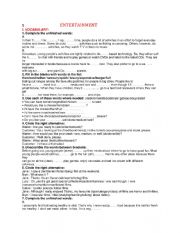 English Worksheet: module 5 Entertainment 