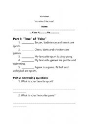 English Worksheet: Activities I like to do!