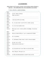 English Worksheet: Complete the dialogue with questions in the Simple present