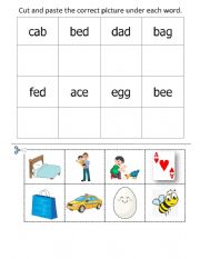 Phonics CVC words A-G (beginner)