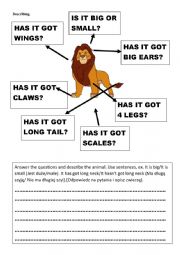 English Worksheet: Animals - body parts