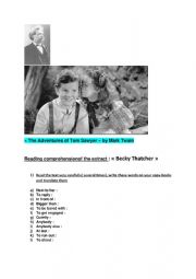 English Worksheet: The Adventures of Tom Sawyer: 