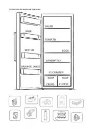 English Worksheet: Food in the fridge