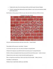 English Worksheet: friendship