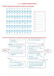 English worksheet: English secondary schools 3