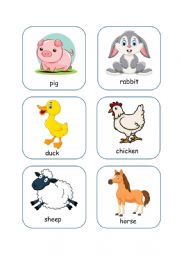 English Worksheet: ANIMAL FLASHCARDS - Farm animals