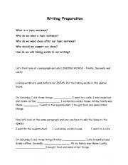 English Worksheet: Writing a paragraph in English