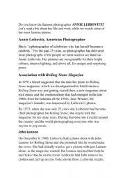 English Worksheet: ANNIE LEIBOVITZ