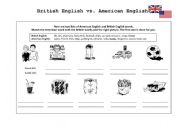 English Worksheet: British English vs. American English