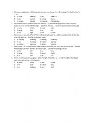 English Worksheet: B1 phrasal verbs, multiple choice
