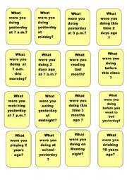 English Worksheet: past continuous speaking