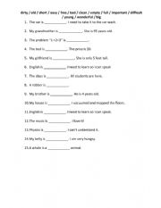 Adjectives worksheet