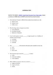 English Worksheet: LISTENING TEST