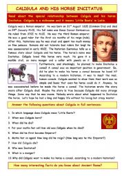 English Worksheet: RC: Caligula and his horse