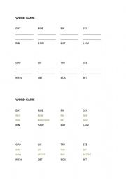 English Worksheet: word game