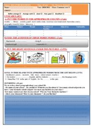English Worksheet: my family,education,daily routine,my school life