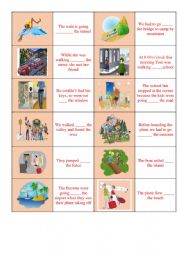 English Worksheet: prepositions of movement (domino)