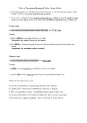 English Worksheet: Sense verbs