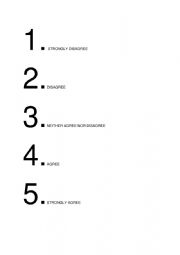 English Worksheet: agree disagree likert scale