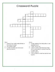 English Worksheet: Crossword Puzzle - Environment