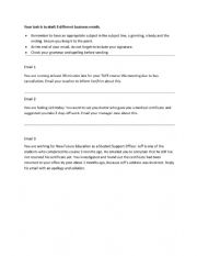 English Worksheet: Formal Email Writing