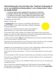 English Worksheet: French open