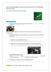 English Worksheet: Nelson Mandela forging a nation from the sporting field