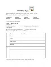 English Worksheet: Groundhog Day (A)
