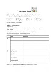English Worksheet: Groundhog Day (B)