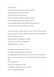 English Worksheet: conversation class
