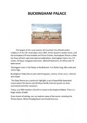 English Worksheet: Buckingham Palace
